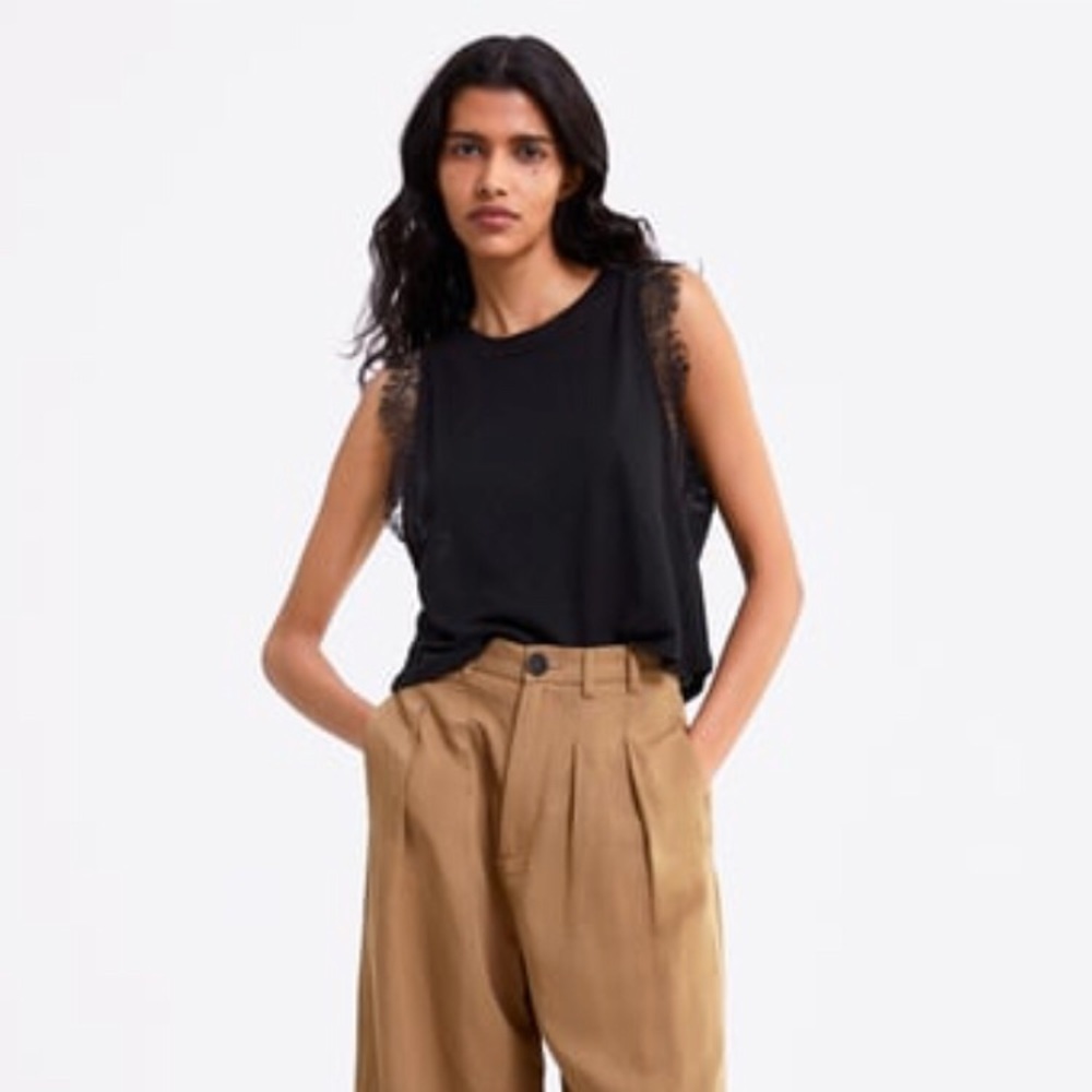 🌟ZARA Lace Linen TShirt🌟